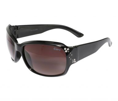 Curv Sunglasses Gloss Black Rhinestone - Dark