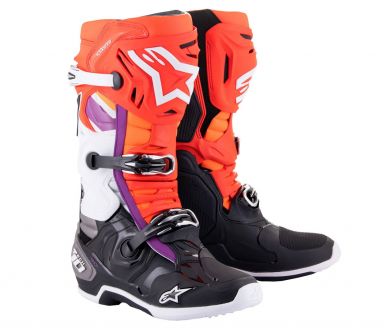 Alpinestars Tech 10 Boots - Black/Red/Orange/White