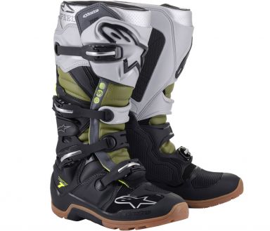 Alpinestars Tech 7 Enduro Boots - Black/Silver/Military Green
