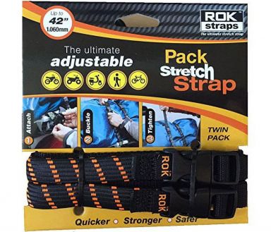 ROK Straps Black Orange Adjustable 12 to 42 inch