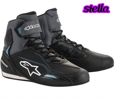 Alpinestars Stella Faster-3 Riding Shoe - Black/Grey/Ocean