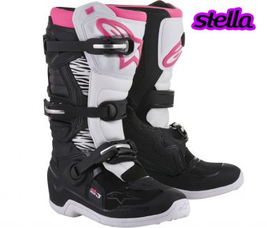 Alpinestars Stella Tech 3 Motocross Boots - Black/White/Pink