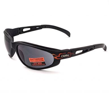 Curv Sunglasses Black Matte Flame - Smoke