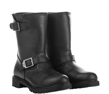 Highway 21 Short Primary Engineer Boots - Black Leather Waterproof