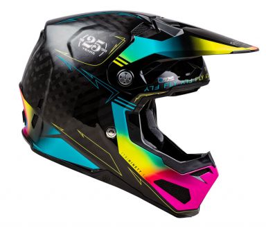 Fly Racing Youth Formula S Carbon Legacy Helmet - Black/Electric Blue/Fuschia