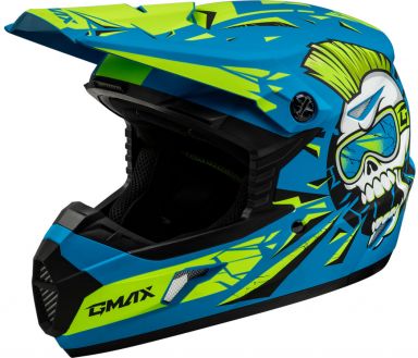 GMAX Youth MX-46Y Unstable Helmet - Blue/Green