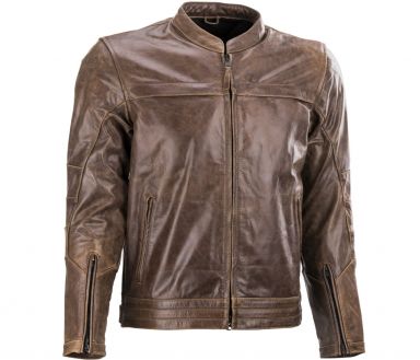 Highway 21 Primer Leather Jacket - Vintage Brown
