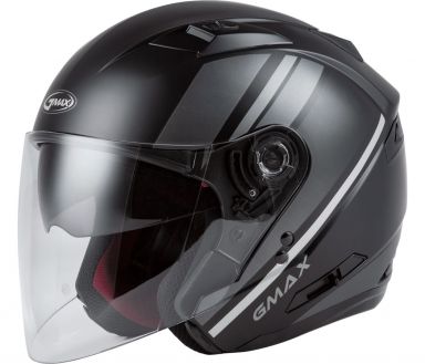 GMAX OF-77 Open Face Helmet - Reform Matte Black/Silver