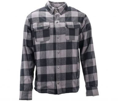 River Road Vise Flannel Moto Shirt - Grey/Black