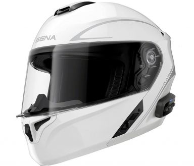 SENA Outrush R Flip-Up Helmet - Gloss White