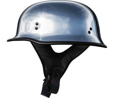 Highway 21 9mm German Style Beanie Helmet - Chrome
