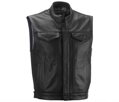 Highway 21 Magnum Leather Vest - Black