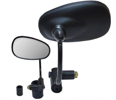 Bar End Mirror for 1" and 7/8" bars - Oval Black