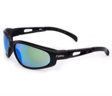 Curv Sunglasses Black - Blue Mirror