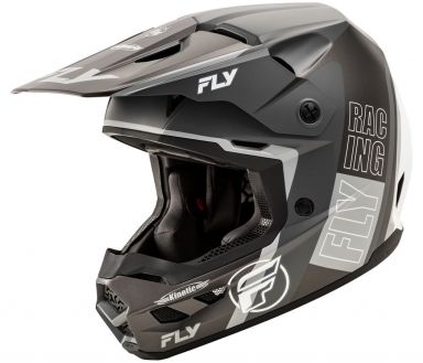 Fly Racing Kinetic Rally Helmet Matte Grey/ Black/White