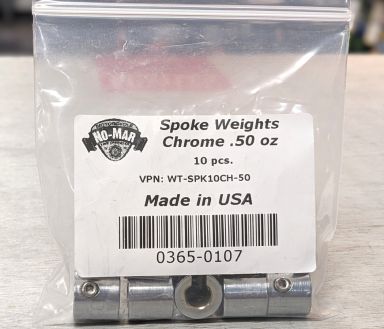 No-Mar Wheel Weights Chrome 1/2oz 10pk